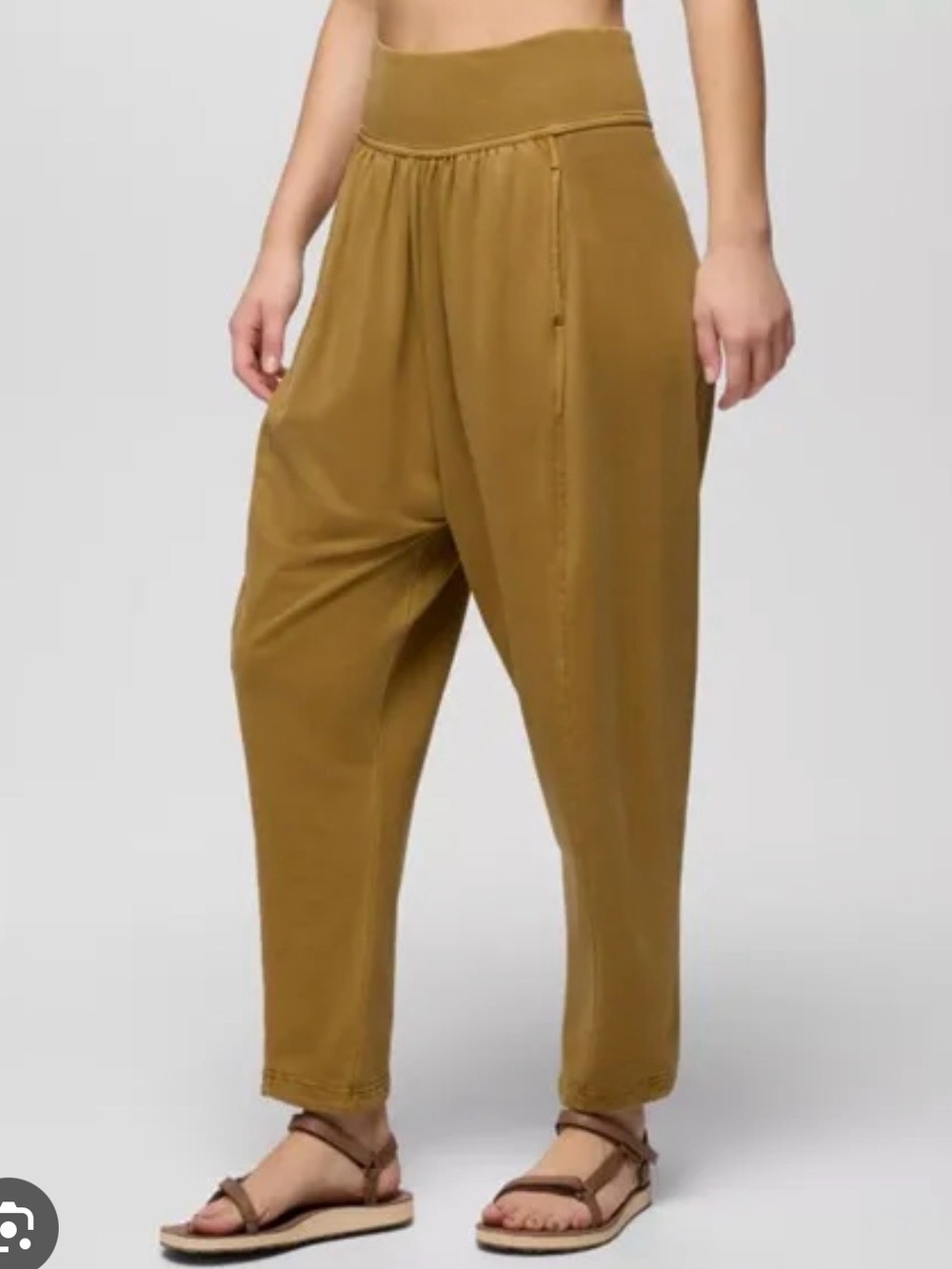 Prana Olive-Mustard Pull-On Joggers